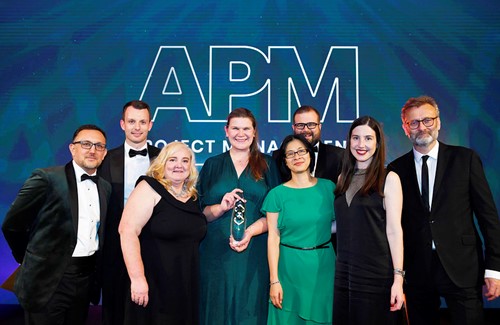 The team from Heathrow Airport Ltd that won the Overall Project of the Year award at the APM Project Management Awards 2022